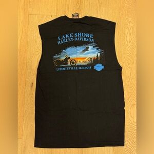 Harley-Davidson Black and Blue Graphic Tank Top